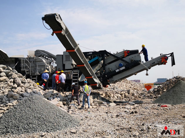 广东清远时产180-220吨石灰石移动破碎生产线